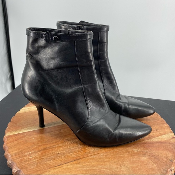Via Spiga Shoes - VIA SPIGA Italian leather ankle booties with heel Sz 8 - Black pointed toe